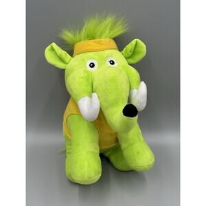 Fun Express Green Elephant W/ Yellow Headband Plush 12” Stuffed Animal 2018